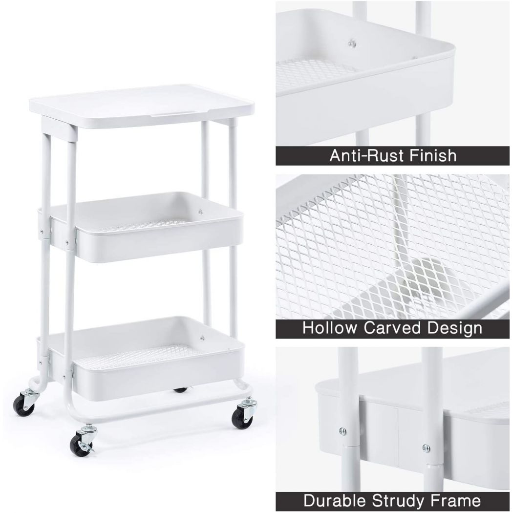 Multifunctional Rolling Metal Salon Trolley